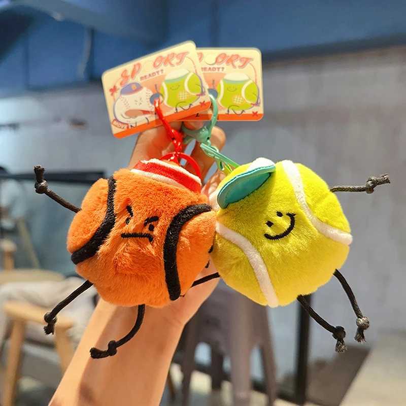 Keychain Creative Cute Ball Sports Plush Doll Keychain Mens and Womens Bag Small Pendant Cartoon Couple Backpack Car PendantXJ250319