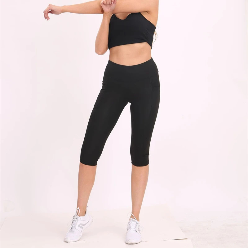 Elastic Fitness Leg Exercise Womens Yoga Pants Summer Girls Backpack Running Tight Waist 250320