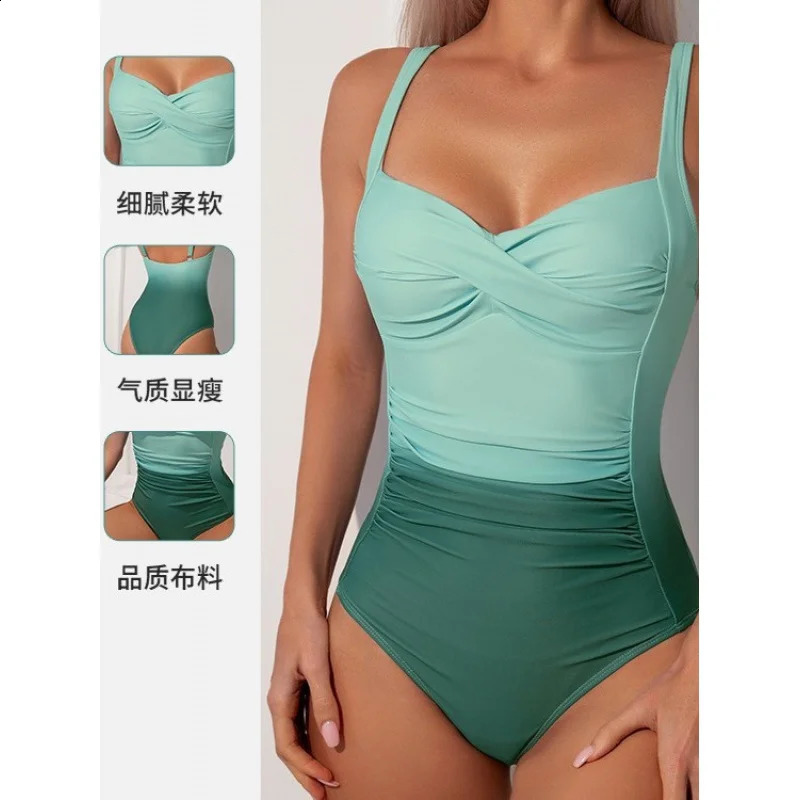 Womens Monochromatic Gradient Beach One-Piece Swimsuit In Stock Fashion 250319