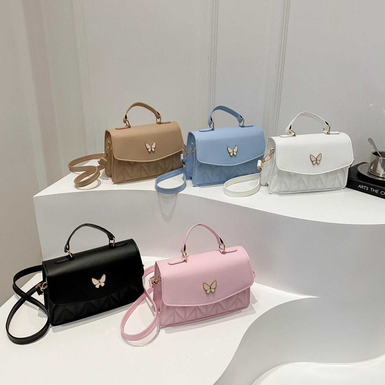 PU Versatile Fashionable Portable Small Square Bag single shoulder cross shaped bag Y250319