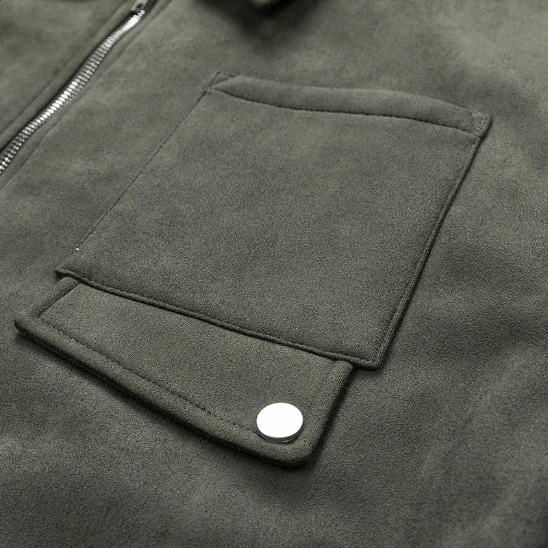 Mens suede jacket bomber motorcycle Coats size 6XL 7XL 8XL Plus windproof black baseball camping casual thin soft shell 250317