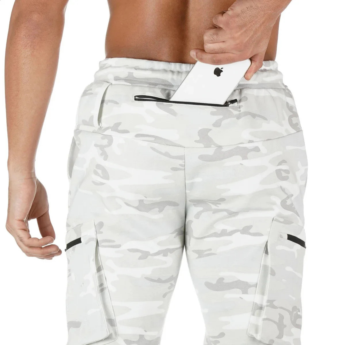 Mens Overalls Outdoor Multifunction Moisture Absorption And Perspiration Exercise Fitness Running Training Multipocket Pants 250319