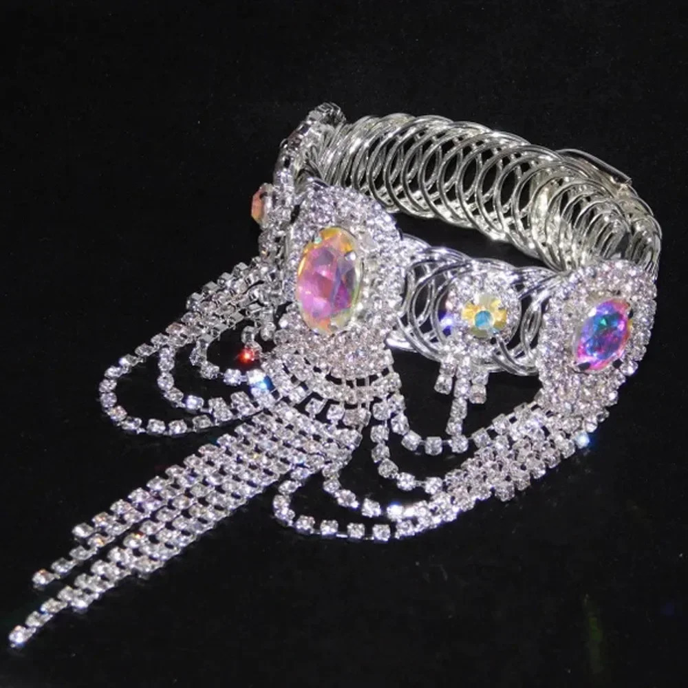 Stonefans Crystal Tassel Arm Chain Bracelet Bridal Hand Accessories Boho Bling Rhinestone Bangle Anklet Dress Jewelry 250320