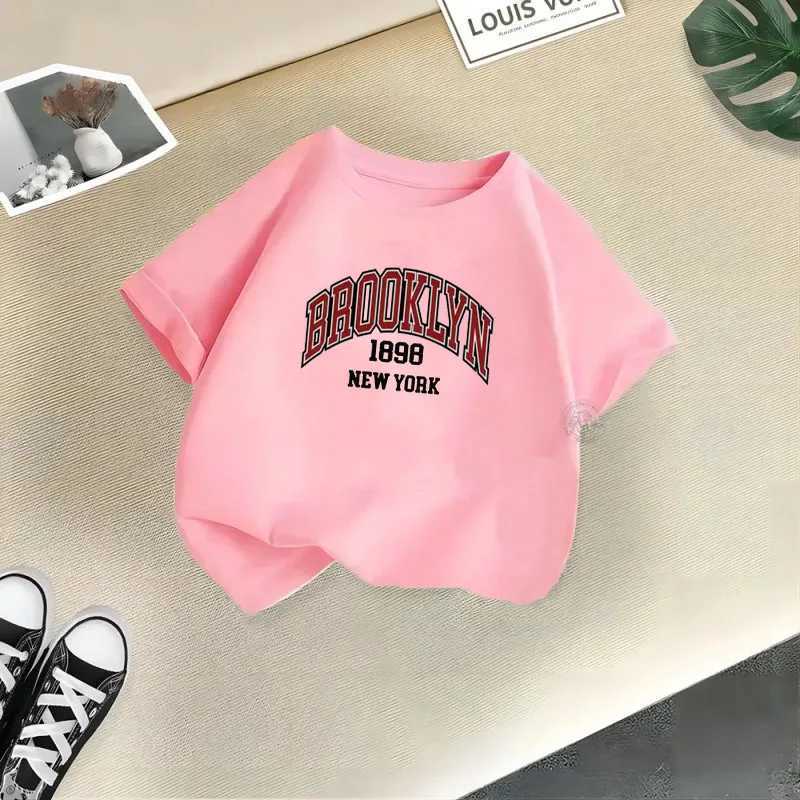 Brooklyn 1898 New York Boys and Girls T-shirt Childrens Letter Clothing Baby Black Harajuku Kawaii Top GiftT250320