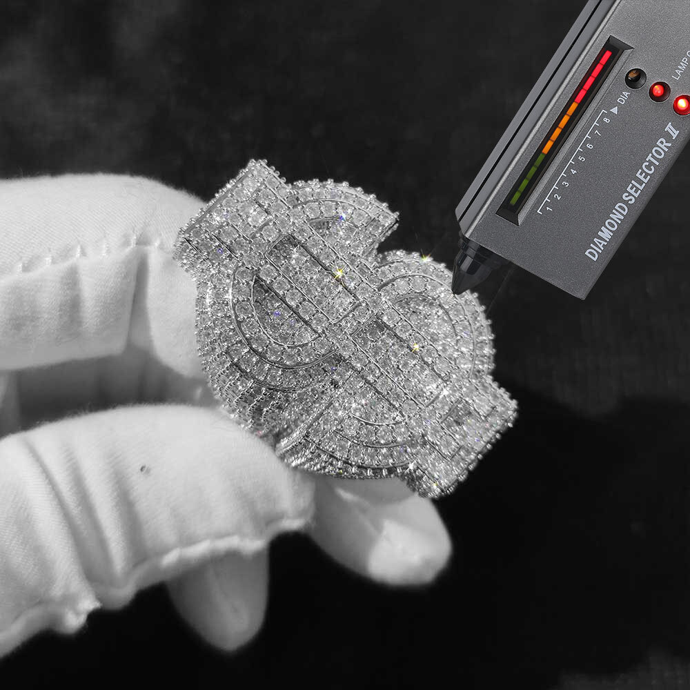 Fashion Mens Ring Full Diamond Pave Hip Hop Iced Out Luxury USD Sterling Silver 925 Rings Vvs Moissanite Diamond Cuban Ring