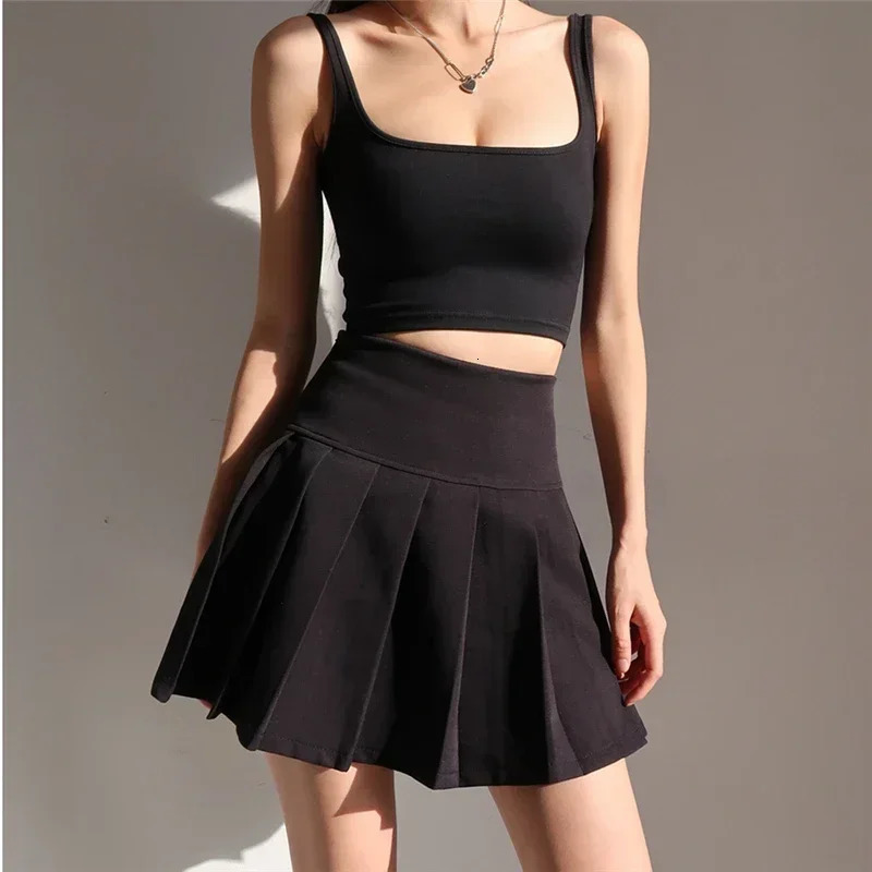 American School Y2k Style Summer Short Pleated Skirt For Women High Waist Sexy sweet Mini Skirts Female 250320