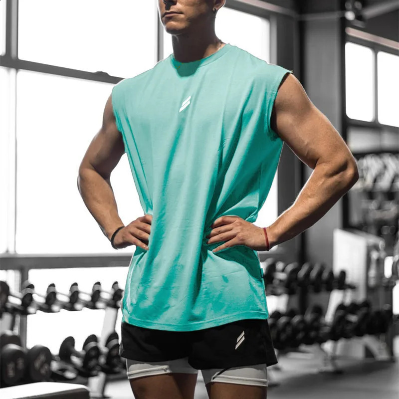 Summer Fitness Sports Tank Top Mens Breathable Loose Mesh Training Sleeveless Tshirt Quick Drying vest men Clothing 250319