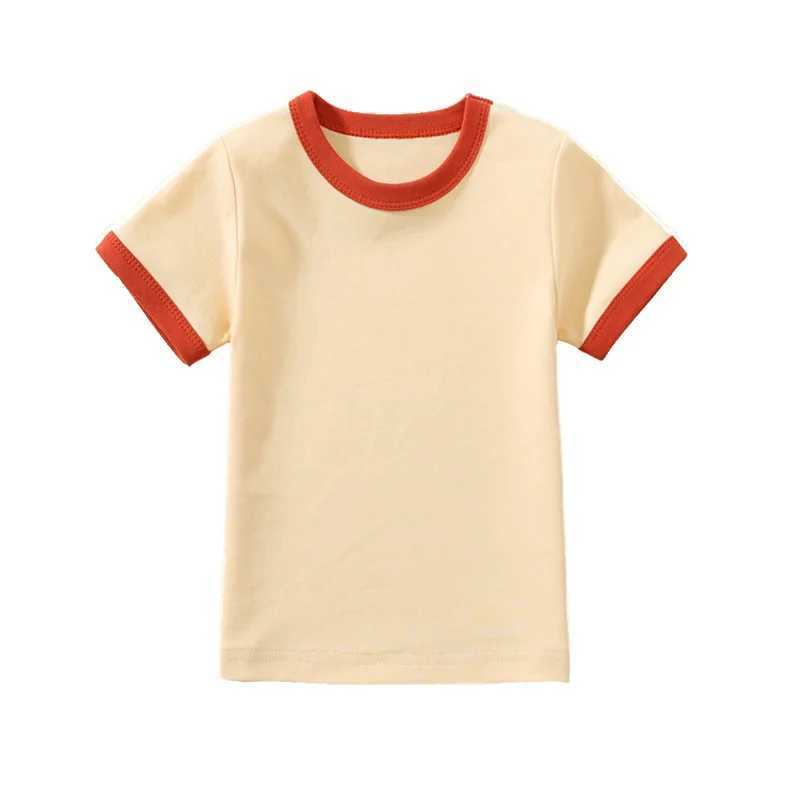 Neutral childrens T-shirt cotton short sleeved T-shirt suitable for boys girls and children aged 2-5 in summer 2025T250320