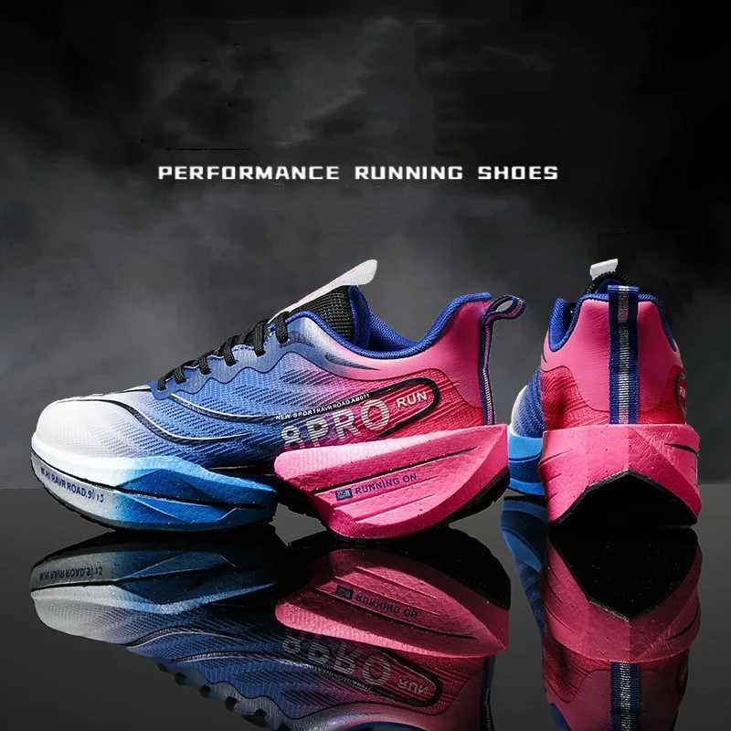 Marathon mens sports running shoes carbon plate air cushion breathable lightweight warm and detachable sports shoes Y250320