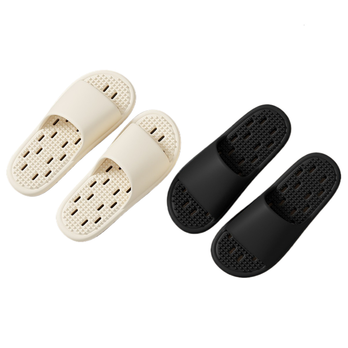 Buy get 1 free bathroom shower women, summer indoor home soft sole massage couples, leaking slippers for men