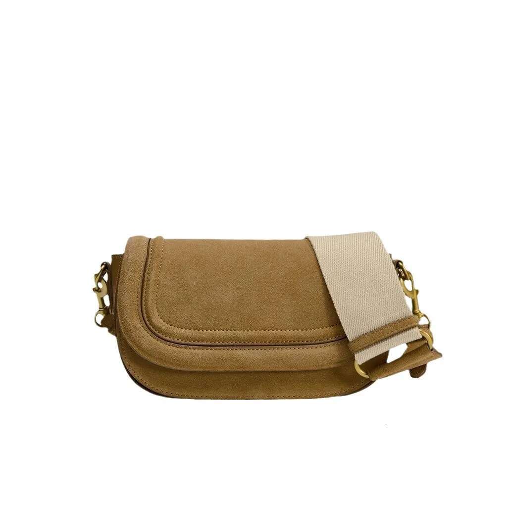 Vintage Faux Suede Saddle Women Shoulder Bags Designer Wide Strap Crossbody Bag Trend Autumn And Winter Small Flap Female Purse