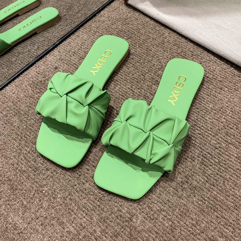 Internet Celebrity Women's Slippers Designersandal Fashion Single Breasted Flat Bottom Home Shoes 2025 New Large Outdoor Leisure Beach Women'