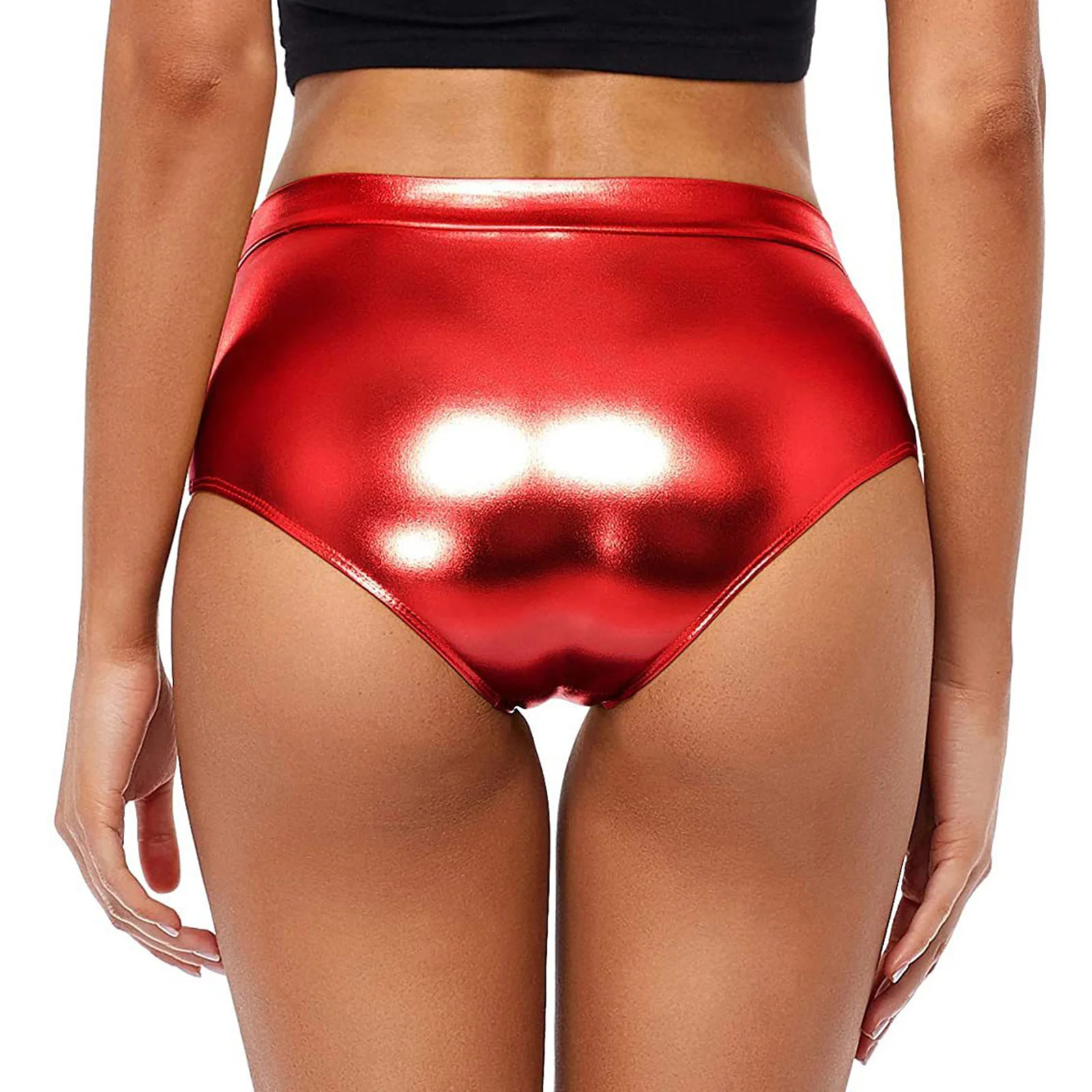 Sexy Rave Dance Costume Womens Metallic Shiny Booty Shorts Skinny Panties Short Pants for Carnival Club Party Bottoms 250320