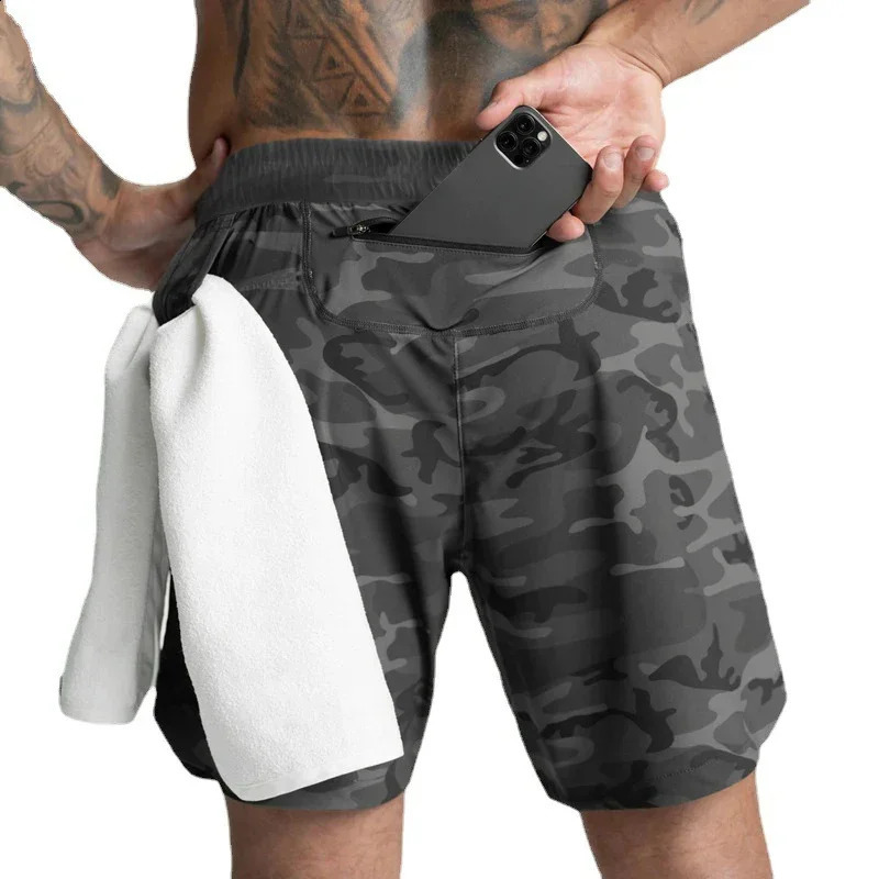 2024 Summer Gym Jogging Shorts Mens Sports Fitness Fast Drying Breathable Running 250312