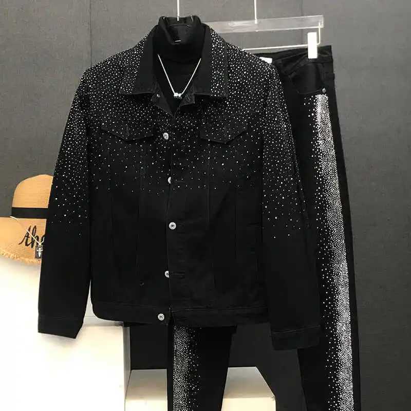 Fashion hot diamond jacket spring/summer 2025 new mens top retro short jacket W250320