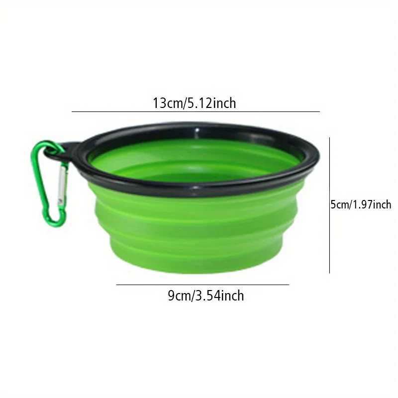 Dog Folding Bowl Portable Dog Travel Bowl Dog Food Water Bowl for Outdoor Walking Silicone Dog Food Water Bowl with Bowl Lip Y250319