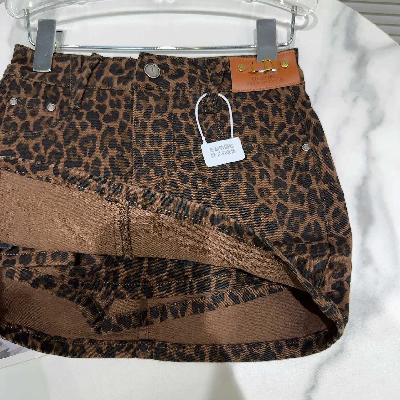 PREPOMP 2024 Autumn New Arrival Sexy Brown Panther Short Style Slimming Cowboy Tight Womens GS140XJ250320