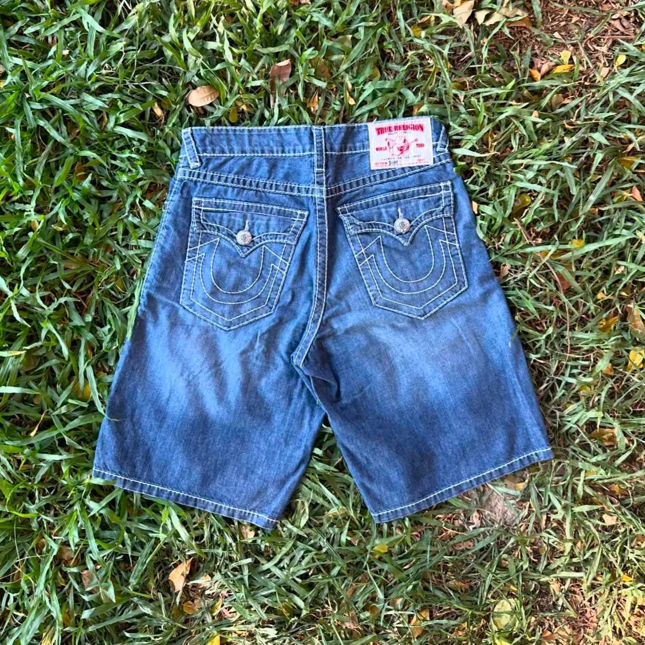 Harajuku Y2k Vintage Brand Streetwear Embroidery Short Denim Pants Buddha Blue Shorts Baggy Jeans Sweatpant Men Clothing W250319
