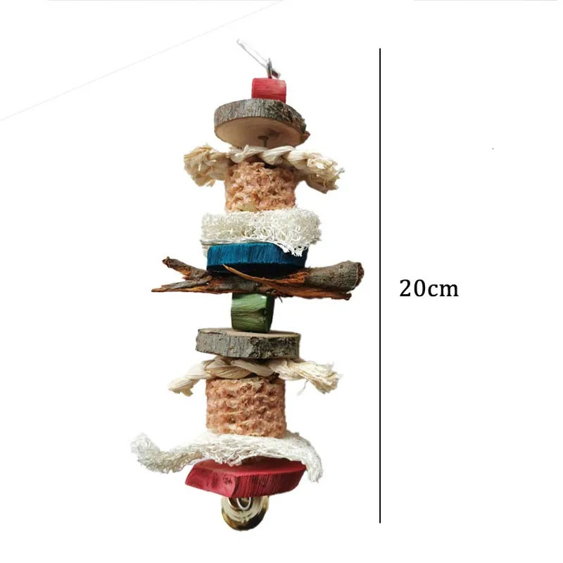 Bird parrot chewing toy natural corn Cob loose original wood bark fruit combination birdcage hanging decoration pet supplies 250320