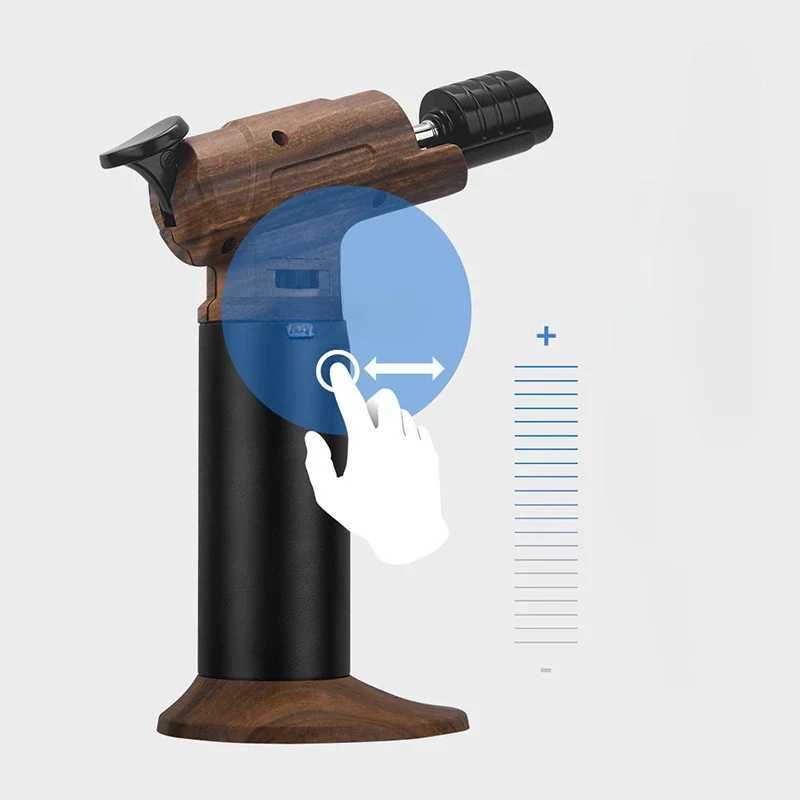 Honest Handheld Torch Lighter Windproof Straight Cigar Lighter Outdoor Portable Barbecue Baking Ignition Tools Gadgets for MenC250320