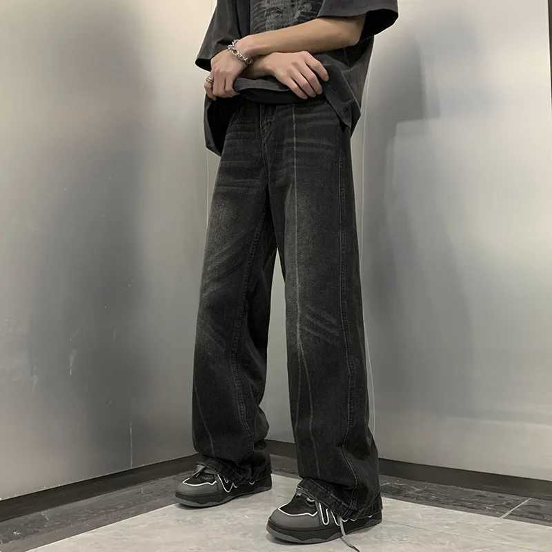 Style Casual Jeans for Men in Spring Loose Trendy Bf Personality Handsome Hip-hop Versatile Straight-leg Floor-length TrousersT250319