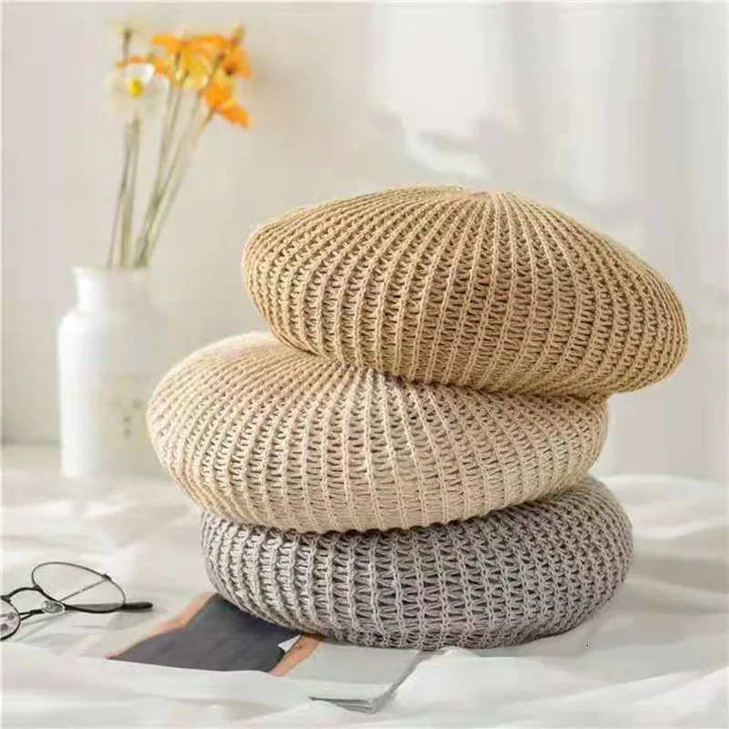 MAXSITI U Summer Breathable Cotton Linen Hollow Out Berets Caps For Women Girl Temperament Painter Hat Adjustable Accessories 250320