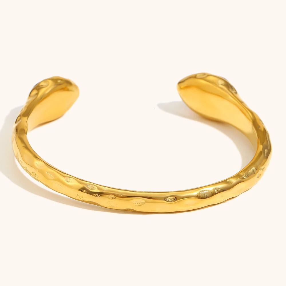 La. Muses Double Snakehead Casting Agate Stainless Steel Womens Open Bracelet Retro Fashion Waterproof Jewelry Gifts 250320