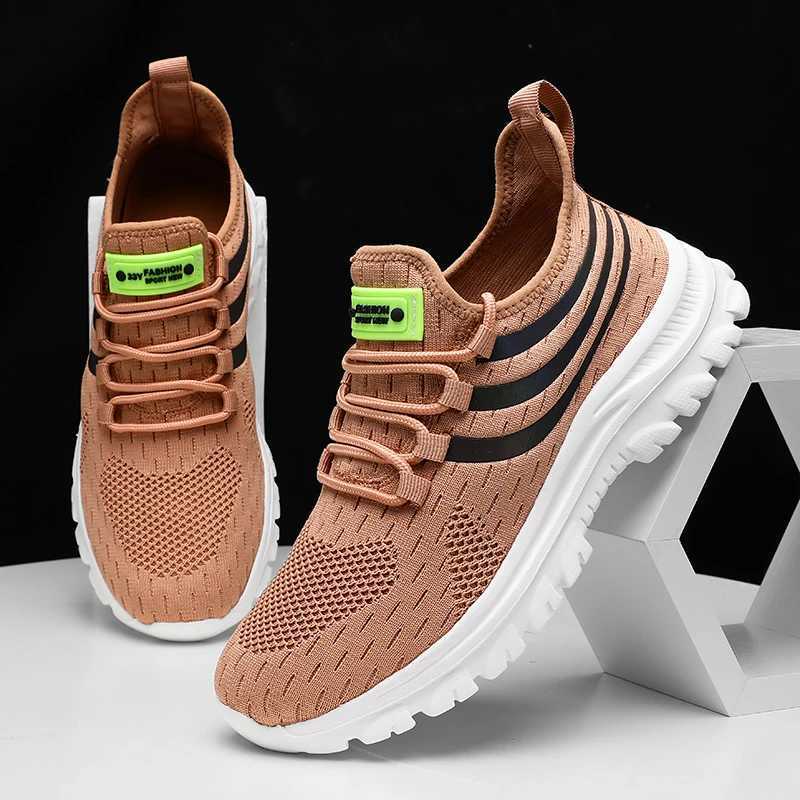 Casual sports shoes for men summer platform fashionable jogging sports shoes grid outdoor running odor proof lightweight training shoesW250320