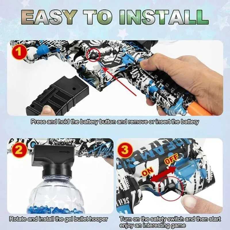New Arrival M416 Blaster Toy Gun Blaster With Glasses Automatic Summer Outdoor Toys For Activities Team Game no water beads T250320