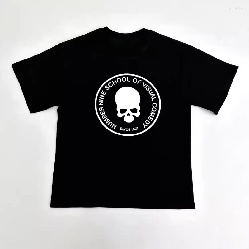 Men's T Shirts 2025 Number Nine 04S Skull Print Printed Short Sleeve T-shirt Men And Women Dark European American Top High Quality