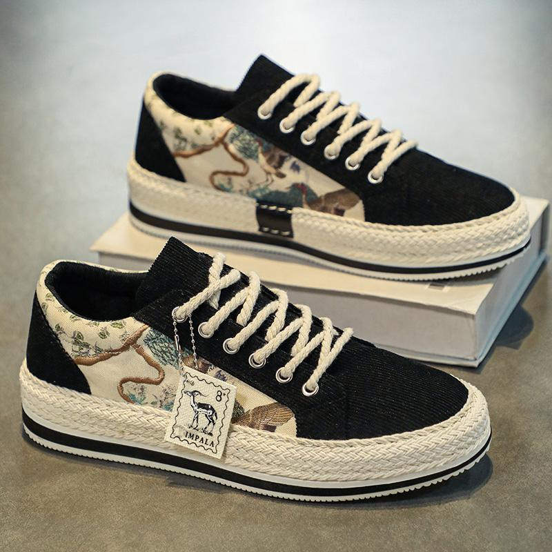 new free shipping designer Casual Shoes for man classic Patchwork outdoor Vintage Canvas black shoes