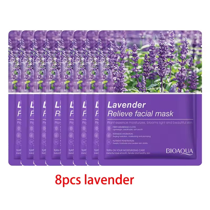 8pcs Face Mask Natural Fruit Plant Moisturizing Oil-Control Blueberry Orange Strawberry Rose Facial Masks Skin Care Cosmetics