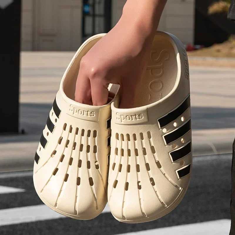 Summer mens slippers quickly dry outdoor beach sandals platform soft slippers comfortable N-Slip couple indoor shoes Y250320