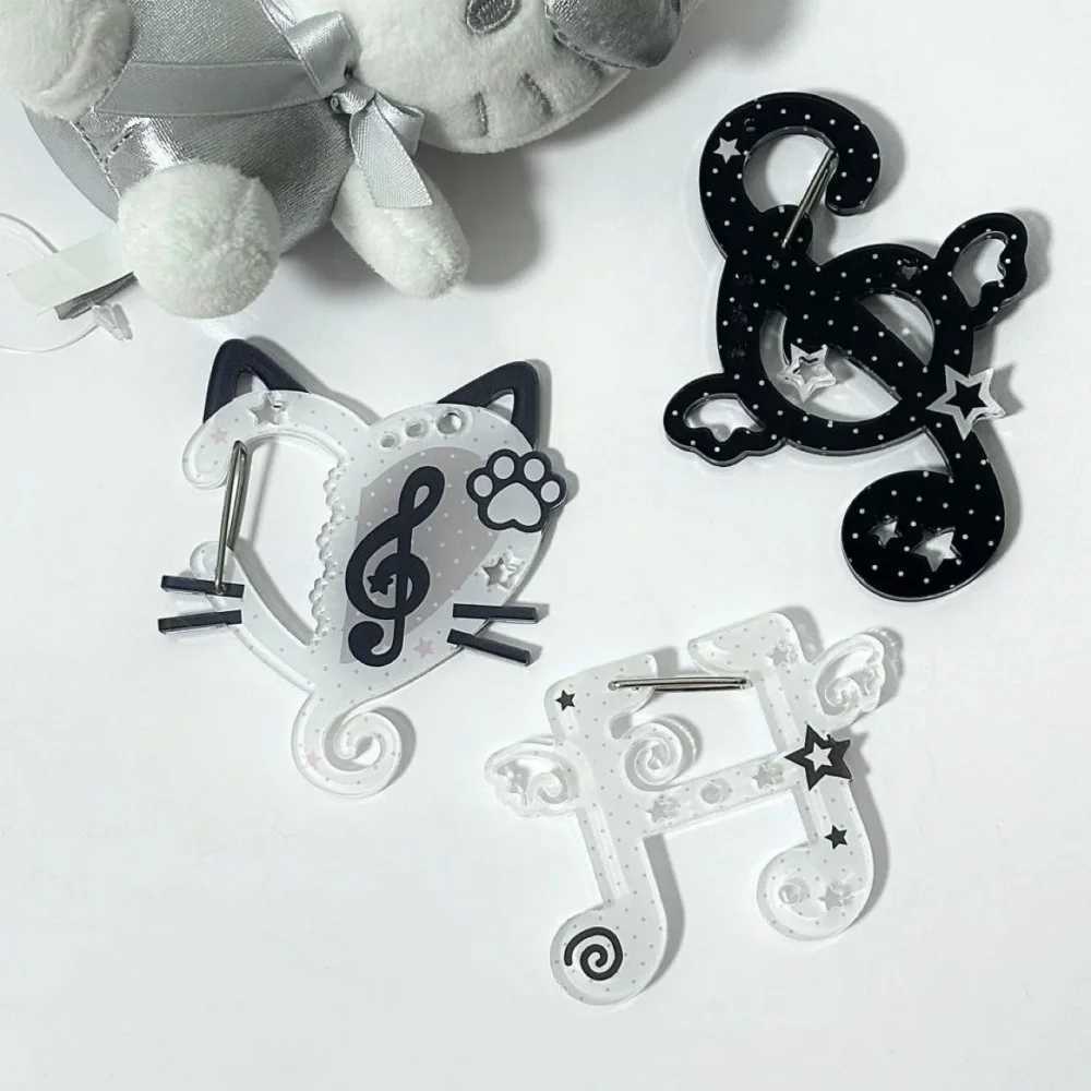 Kawaii black and white note illustration decoration keychain bag charm acrylic pendant backpack pendant decoration giftXJ250319