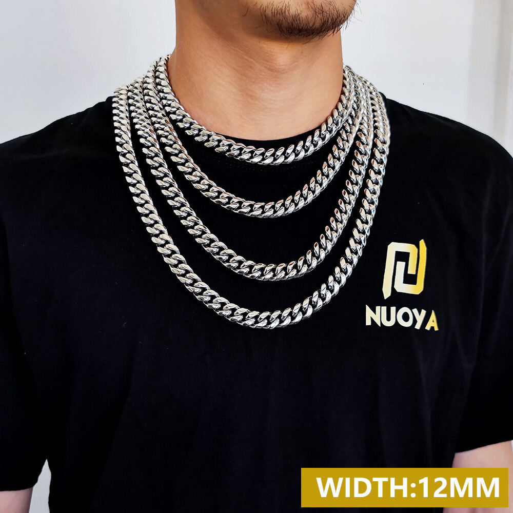 Fashion Jewelry Bling Stone Stainless Steel Hip Hop Cuban Link Chain Necklace Drop Shipping Items For Women