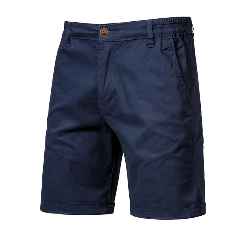Men Shorts Summer Cotton Middle Waist Male Casual Business Men Shorts Printed Beach Stretch Chino Classic Fit Short Homme 250317