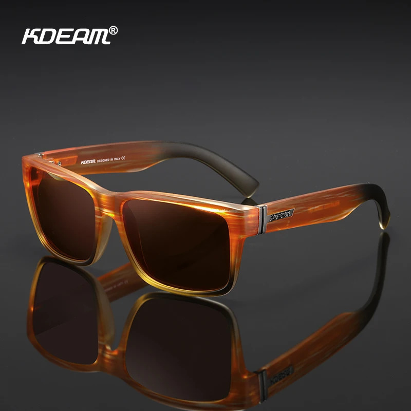 KDEAM Revamp Of Sport Men Sunglasses Polarized Shockingly Colors Sun Glasses Outdoor Driving Pochromic Sunglass With Box 250320