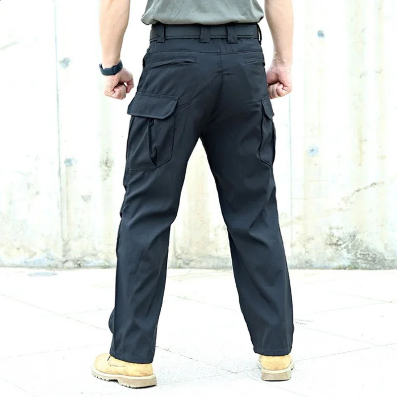 Casual mens long pants with multiple pockets tactical cargo durable combat hiking and jogging Trouser 250319