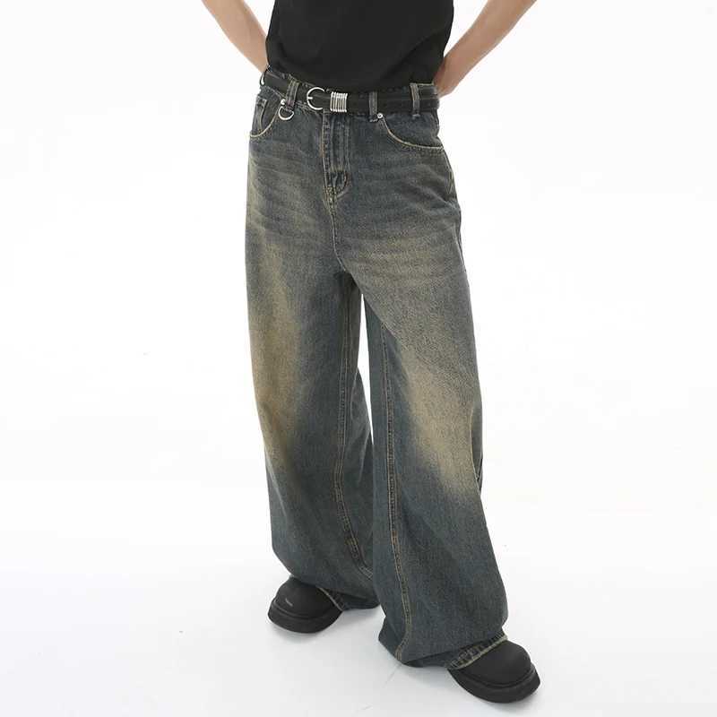 IEFB Summer Mens Denim Pants Old Blue Washed Male Jeans Straight Casual Menwear Loose Wide Leg Trousers New Fashion 9C354T250319