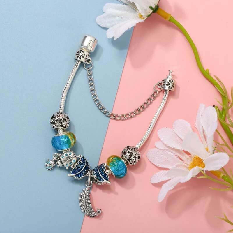New High Quality Charm Bracelet With Crystal Leaf Beads Bracelets Bangles For Women Momther Jewelry Gift Special Offer