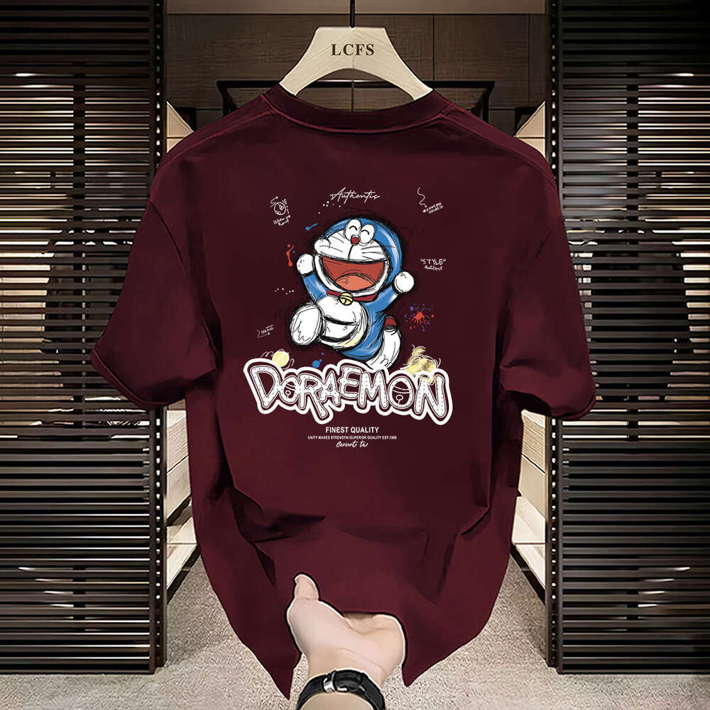 2024 Summer New Colorful Cartoon Printing Fashionable Style Versatile Men's Casual Short sleeved T-shirt Trendy