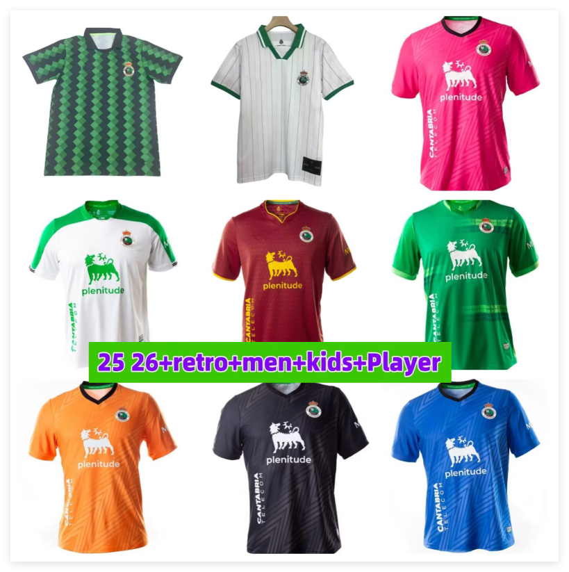 25 26 Racing de Santander Camiseta Futbol Vintage 2025 2026 Football Shirt 125 year Men Home Away Third Tops Soccer Jersey Trikot kids