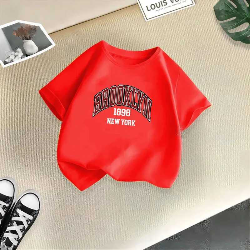 Brooklyn 1898 New York Boys and Girls T-shirt Childrens Letter Clothing Baby Black Harajuku Kawaii Top GiftT250320