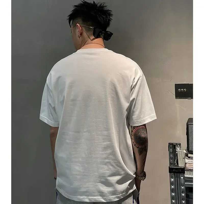 Mens trend loose printed letter top T-shirt summer new solid color short sleeved casual T-shirt Harajuku fashion mens clothingT250319