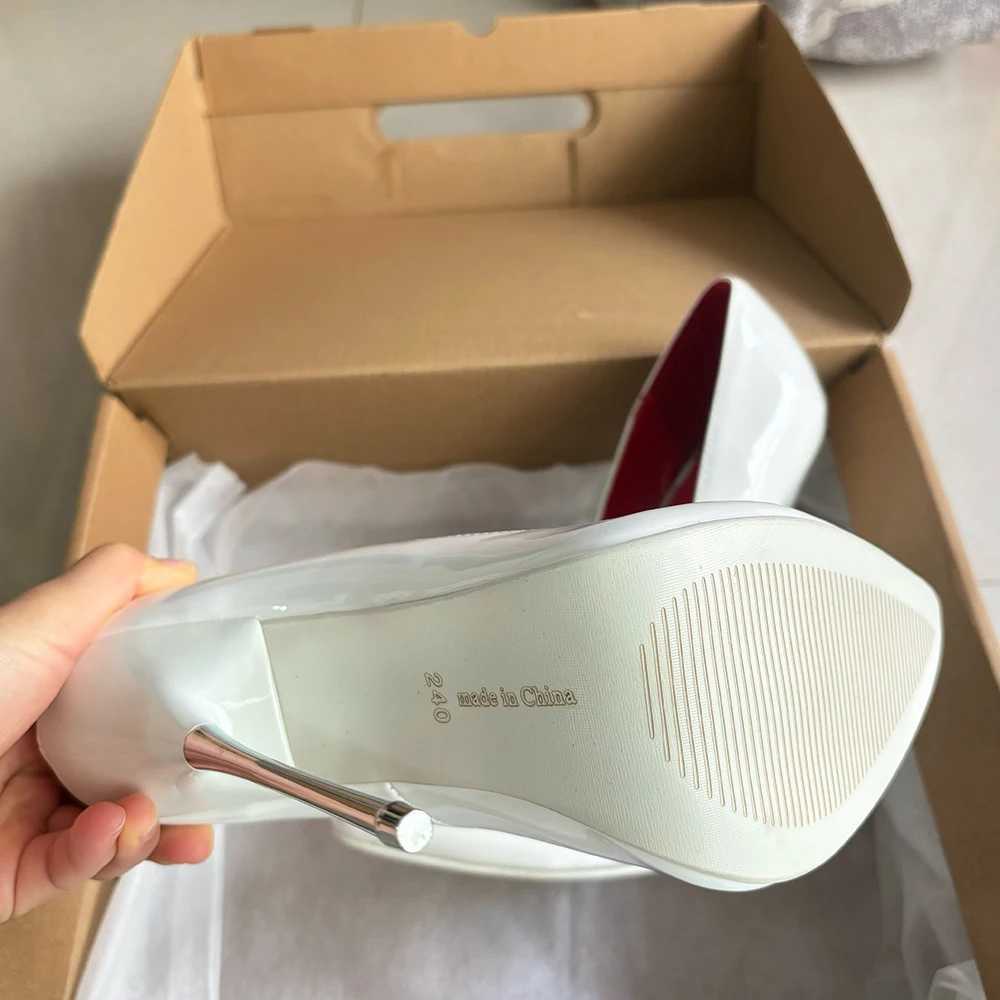 New Arrival High H Sexy 16cm White Red inside Wan Pumps Runway Cross Dresser Club Unisex Shoes Big Szie 44 45 46 Y250319