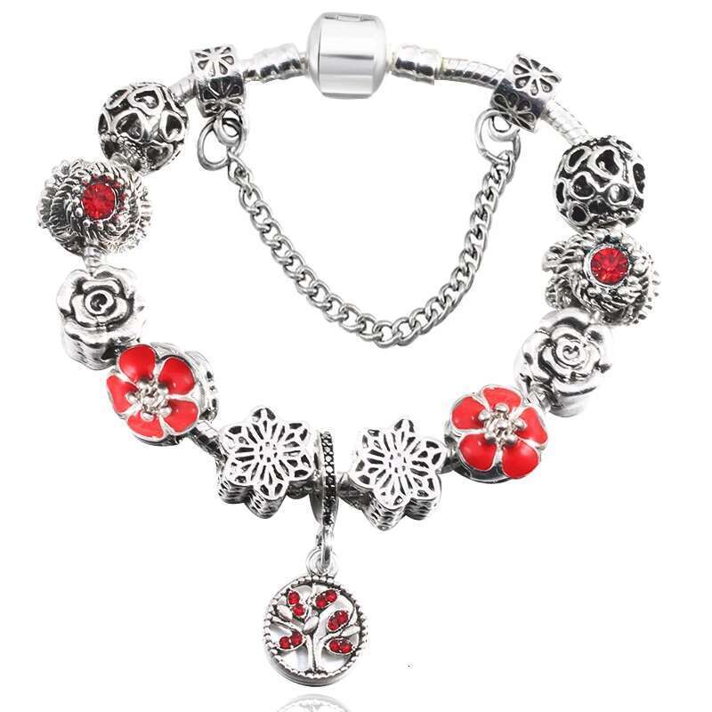 High Quality Charm Bracelets For Women With Spring Flower Beads Bracelets Valentine's Day Jewelry Gift Special Offer