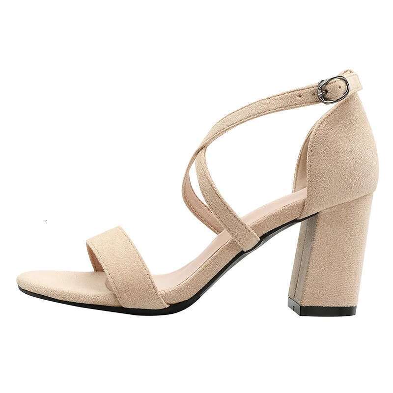 Wedge Heels Summer New Chunky Sandals Small Size High Heel Cross Belt Open Toe Women Shoes