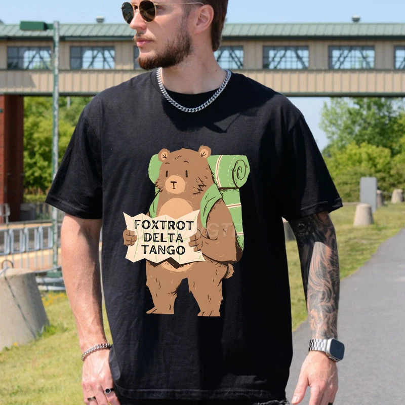 Fashionable Tshirt Fun Bear National Park Harajuku Street Clothing Resistance Shirt Mens Short sleeved 250320