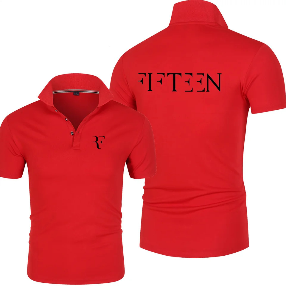 High Quality Roger Federer Mens Polo Shirt Sports Fashion Harajuku Polo Collar Short Sleeve Mens Top 250319
