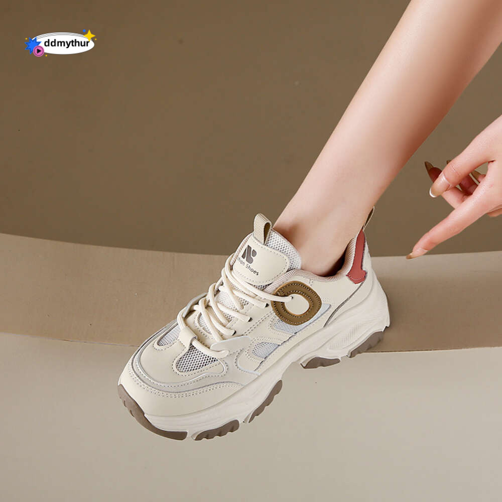 CRLAYDK Fashion Women's Cute Chunky Sneakers Lace Up Platform Walking Height Increase Casual Dad Shoes Sports Trainers Tennis ddmythur